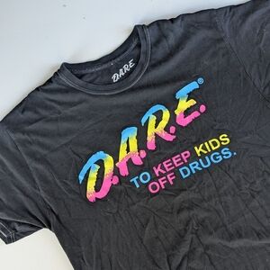 DARE Shirt Mens Tie Dye Black Large TO KEEP KIDS OFF DRUGS LOGO Excellent